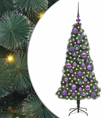 Obrázok produktu pre Umelý predsvetelný vianočný stromček so sadou guľôček 120 cm