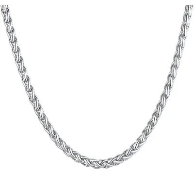 Obrázok produktu pre Reťaz z nehrdzavejúcej ocele, 18-karátové pozlátenie, článková reťaz, šírka 3 mm, dĺžka 51 cm, strieborná farba