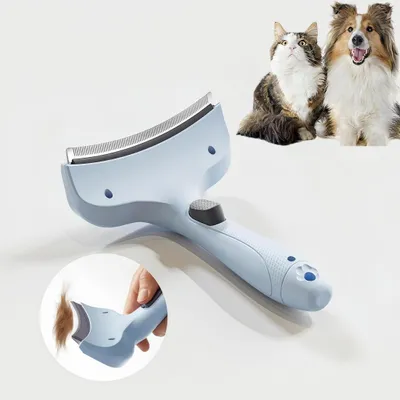 Produktbild von Professionelle Unterfellbürste für Hunde & Katzen, für Kurz- und Langhaar,entfernt loses Fell,hautfreundlich,sanft zur Haut,Fellrechen entfernt Knoten