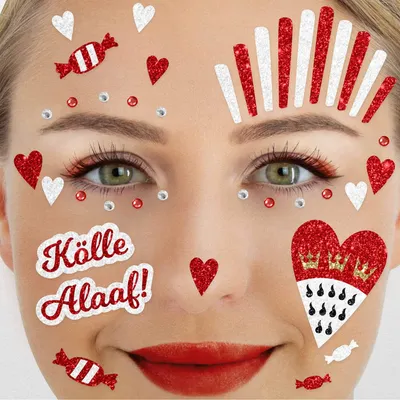 Produktbild von Tattoo Kölle Alaaf! Karneval Glitter Face Fasching Kostüm-Party Gesicht-Schmuck