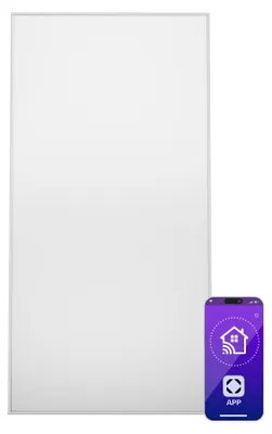 Zdjęcie produktu dla Grzejnik na podczerwień Klarstein z termostatem, grzejnik elektryczny o mocy 770 W, grzejnik na podczerwień Smart Home do montażu na ścianie, IR ze sterowaniem aplikacją i wykrywaniem otwartego okna, wydajny grzejnik pokojowy bez CO2