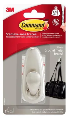 Immagine prodotto di Command FC12-BNFGN 3M Command gancio in metallo "Classic", misura: M, argento
