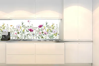 Produktbild von Küchenrückwand Folie Selbstklebend BLUMEN PATCHWORK 180 x 60 cm - Klebefolie - Dekofolie