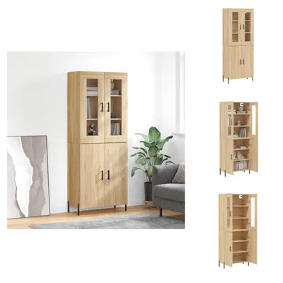Obrázek produktu pro vidaXL Highboard Sonoma-dub 69,5x34x180 cm materiál na bázi dřeva - Příborníky