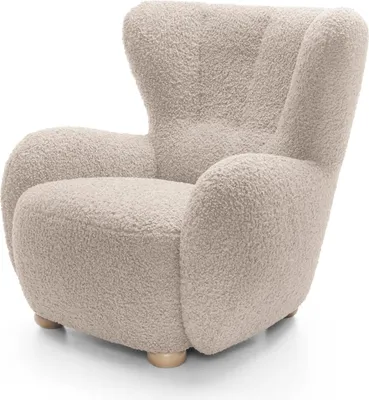 Image de FURNLUX Fauteuil Ciro Beige 88cm / Couleur principale : Beige / Dimensions : 88 x 91 x 100 cm