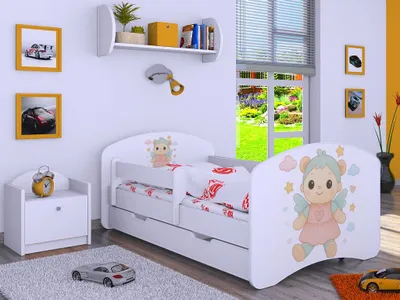 Immagine prodotto di BDW, letto per bambini con materasso, rete a doghe, cassetto, LABU, bianco, 160x80