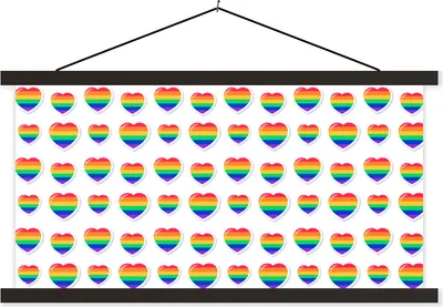Produktbild von MuchoWow® Textilposter Liebe - Stolz - Vorlage 60x30 cm mit schwarzem Rahmen - Textilien