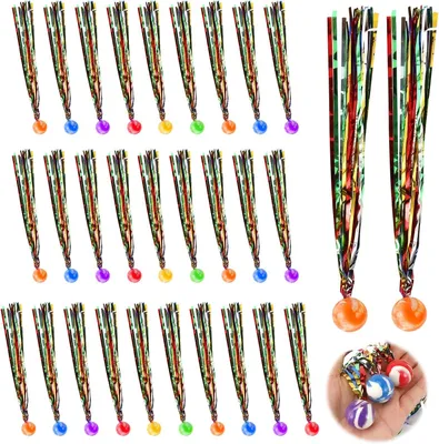 Imagen del producto de Flummies para niños con cola - Set de 30 unidades - Grandes - Pelotas Flummis para niños - Pelotas de goma - Juguetes