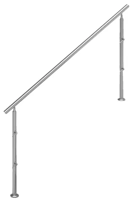 Image de VEVOR Mains courantes pour escaliers extérieurs, longueur 180 cm, 2 barres transversales, set de mains courantes d'escalier, garde-corps de transition en inox avec kit de montage, mains courantes d'escalier à double colonne pour personnes âgées, véranda