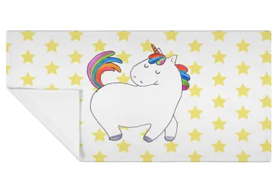 Produktbild von Mr. & Mrs. Panda Handtuch Einhorn Stolzieren - Weiß - Geschenk, Freundin, Einhörner, kleines, Pferd, 50x100, baumwolle, Reiten, Flauschtuch, Unicorn, gesichtshandtuch