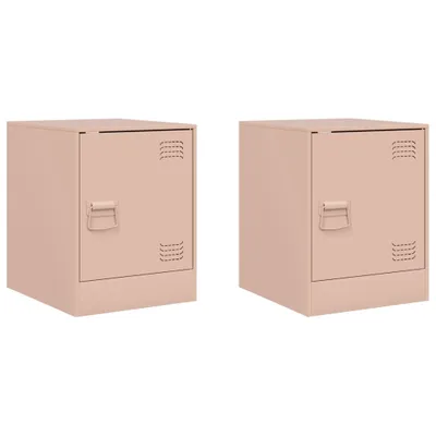 Produktbild von Nachttische 2 Stk. Rosa 34,5x39x44 cm Stahl
