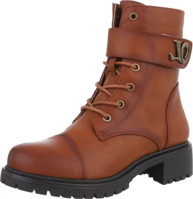 Produktbild von Ital-Design Damen Stiefeletten Leicht gefüttert Lederoptik Schnürstiefeletten 88577621 Camel Gr.  39