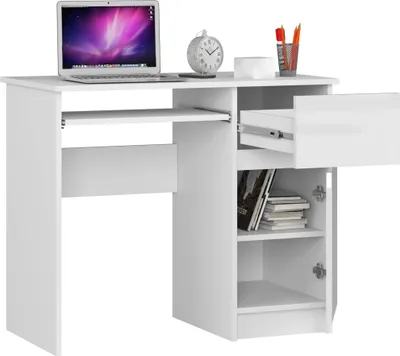 Produktbild von Computertisch 90 cm | Schreibtisch | mit Tastaturauszug mit Stauraum