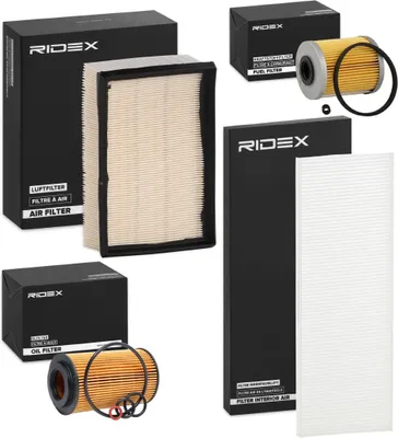 Produktbild von RIDEX Filterset Inspektionspaket Filtersatz für OPEL VECTRA B (36) VECTRA B Caravan (31) VECTRA B CC (38) für VAUXHALL Vectra (B) Limousine (J96)