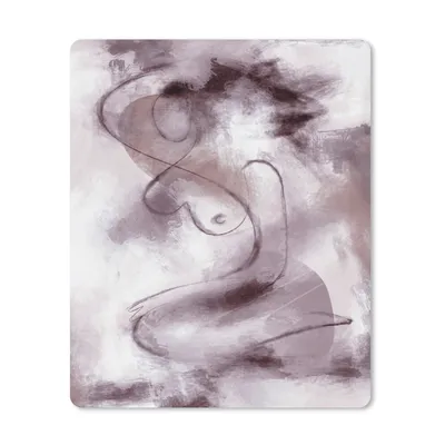 Produktbild von MuchoWow® Mauspad Mousepad Frau - Abstrakt - Linienkunst - Porträt - Lila 30x40 cm - Mousepads - Maus Mat - Pad - Mausunterlage - Mausmatten