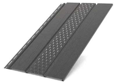 Immagine prodotto di BRYZA, pannello forato in plastica per soffitti, lunghezza 3 metri, larghezza 305 mm, colore antracite RAL 7021