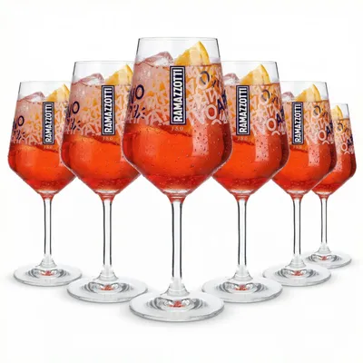 Produktbild von 6x Ramazzotti Aperitivo Glas 0,5l geeicht Stielglas Cocktail Spritz Aufdruck
