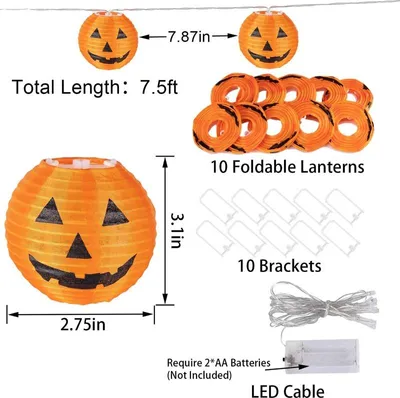 Image de Halloween Pumpkin Lights Energy Saving 20LED High Brightness Festival Decoration for Garden Pumpkin String Lights (Lumières de citrouille d'Halloween à économie d'énergie)