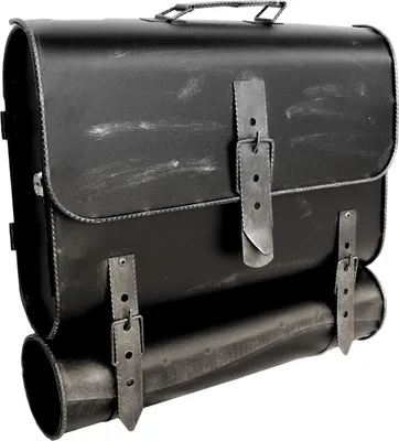 Produktbild von Briefkasten Unikat Antik-Look Schulranzen - Design Schultasche mit Zeitungsrolle Handarbeit Wandbriefkasten abschließbar robust und praktisch - Farbe: Schwarz-Silber | Entnahme: Links