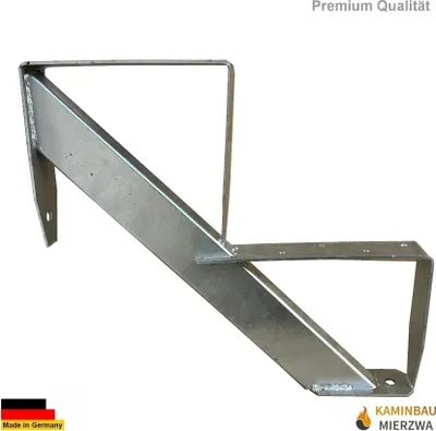 A galvanized metal stair stringer with two steps, shown against a white background.