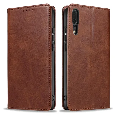 Produktbild von Handyhülle für Huawei P20 Kunstleder Flip Cover Hülle Klapphülle Case Kartenfach Farbe: Dunkelbraun