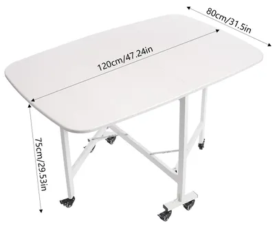 Produktbild von Esstisch & Küchentisch - Klapptisch - 6 Lenkrollen - Tragfähigkeit 100 kg - Platzsparend - Modernes Design - Weiß