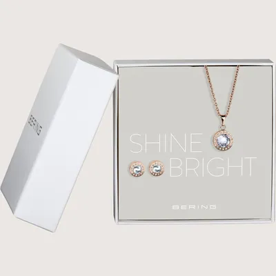 Produktbild von Schmuck-Set Halskette mit Anhänger und Ohrstecker - Bering Jewelry Modell: 429-711-Rosegold