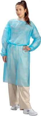 Produktbild von Medi-Inn PP-Besucherkittel - 115 x 137 cm - hellblau - Gr. L - 100 Schutzkittel