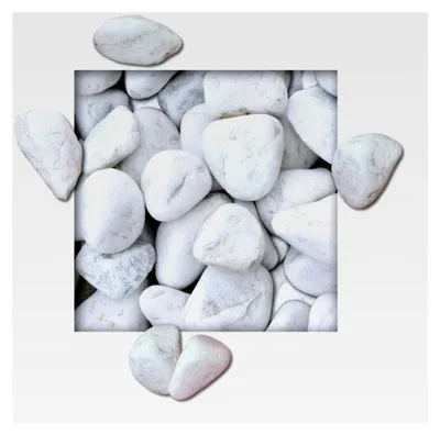 Produktbild von 25 kg Marmorkies Carrara Weiß Körnung 60/100 mm