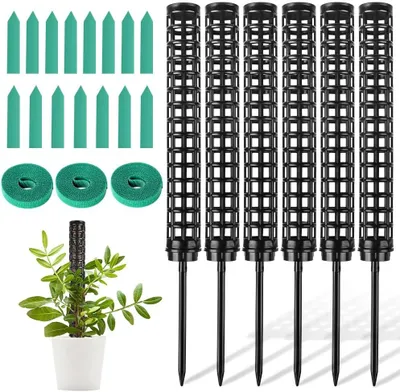 Image de Supports pour plantes grimpantes en plastique, lot de 6, 25 cm, avec système de fixation, pour plantes d'intérieur