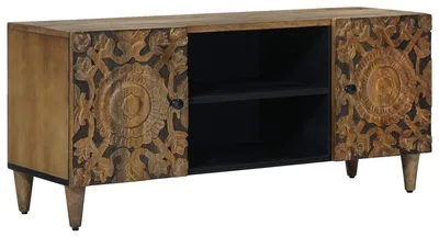 Produktbild von TV-Schränk Braun 105 x 33,5 x 46 cm Massivholz Mango