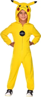 Produktbild von Amscan - Kinderkostüm Pikachu, Fleece-Jumpsuit mit Kapuze, Pokemon, Motto-Party, Karneval