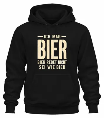Imagen del producto de Me gusta la cerveza. La cerveza no habla. Sé como la cerveza. Sudadera con capucha "Día del Padre", diseño de cerveza Pilsner, color negro, talla XL
