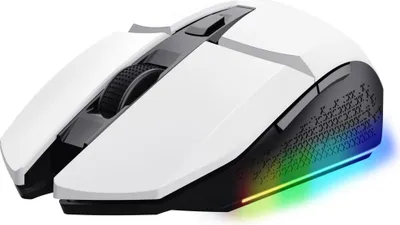 Produktbild von Trust Felox GXT 110W Gaming-Maus Weiß, kabellos, wiederaufladbar, 800-4800 DPI, 80 Std. Akku, LED, 6 Tasten, verstaubarer Empfänger, Spielen beim Laden