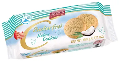 Produktbild von Coppenrath Zuckerfrei Kokos Cookies 200g