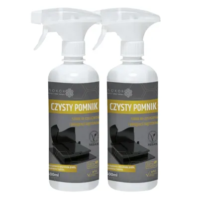 Produktbild von ISOKOR | Grabsteinreiniger | 2×500 ml | Natürlicher Reiniger & Pflege für Grabsteine aus Granit, Marmor & Naturstein | Vegan