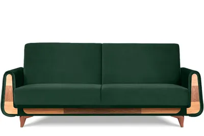 Obrázek produktu pro Pohovka Konsimo pro 3 osoby s rozkládací funkcí spaní s područkami "GUSTAVO", tmavě zelená, látka, moderní, 230x98x98 cm