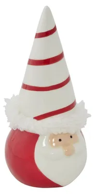 Produktbild von Gestreifter Weihnachtszwerg aus roter Keramik, H. 14 cm