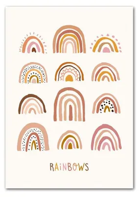 Produktbild von Poster Kinderzimmer Sonne Regenbogen Herzen  · Kinderzimmer Bilder · Wand Deko · Kunst Druck · Deko Print · ohne Rahmen · Motiv A · 21 × 30 cm