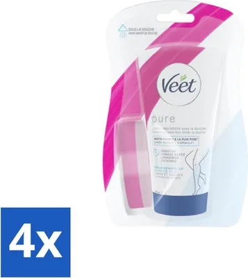 Zdjęcie produktu dla Veet - Krem do depilacji - Wrażliwa skóra pod prysznicem - Łatwy w użyciu - 150 ml - Value pack - 4 szt