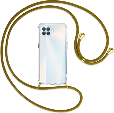 Produktbild von Handykette Backcover-Schutzhülle mit Band (Metall goldfarben) für Oppo A93 - khaki