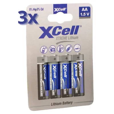 Immagine prodotto di 12x batteria al litio XTREME AA Mignon FR6 L91 XCell 3x blister di 4 pezzi