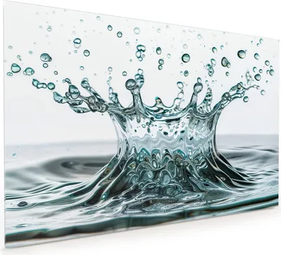Produktbild von Küchenrückwand Spritzschutz Glas mit Motiv Wassertropfen Splash 40 x 40 cm