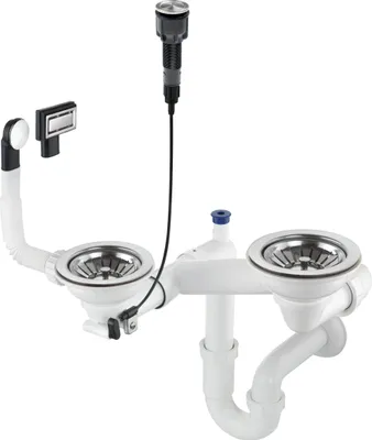 Zdjęcie produktu dla Siphon for 1.5- and 2-bowl granite sink - Space-Saver