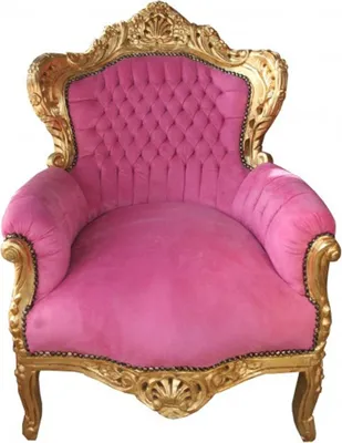 Produktbild von Casa Padrino Barock Sessel King Pink / Gold - Möbel im Antikstiel