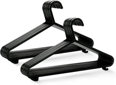 Immagine prodotto di Ganci appendiabiti in plastica - Plastica resistente - 25 pezzi - Nero