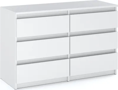 Produktbild von STIV Möbel | Kommode mit 6 Schubladen | Weiß Matt | 100 cm | modern & grifflos | Schlafzimmer & Wohnzimmer