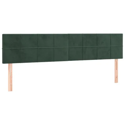 Image de vidaXL Têtes de lit 2 pcs. Vert foncé 90x5x78/88 cm velours