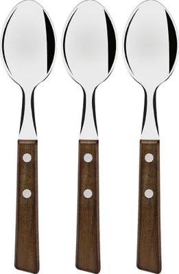 Produktbild von Besteckset 3-teilig Edelstahl Tafellöffel mit Naturholz-Griff Tramontina