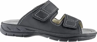 Produktbild von Jomos Herren Leder Pantoletten schwarz, Jomos Aircomfort Leder Fußbett, Lederfutter